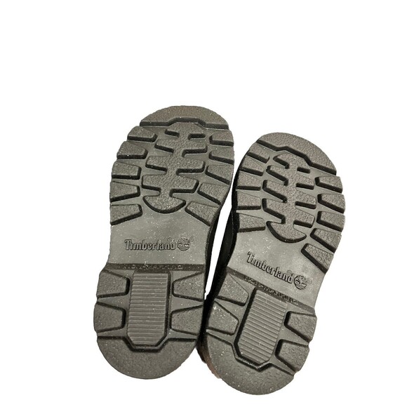 Timberland Boys Black Waterproof Thick Sole Boots US Sz 7 Lace Up Suede Leather - Picture 5 of 8